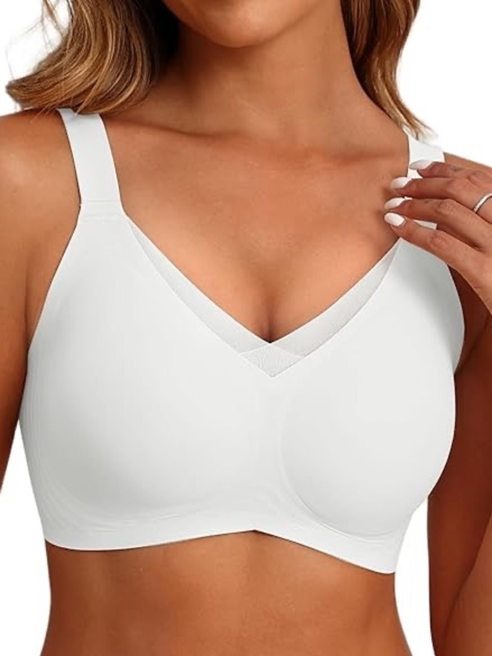 Seamless White Comfort Wireless Bra